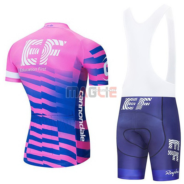 Maglia EF Education First-Drapac Manica Corta 2020 Rosa Blu